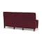 Lesro Siena Lounge Reception Armless 3 Seat Tandem Seating No Center Arms, Walnut, OH Wine Upholstery SN3102 - alternate 3